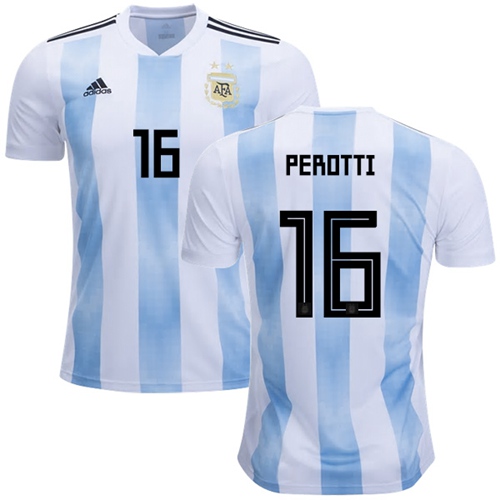 Argentina #16 Perotti Home Soccer Country Jersey - Click Image to Close